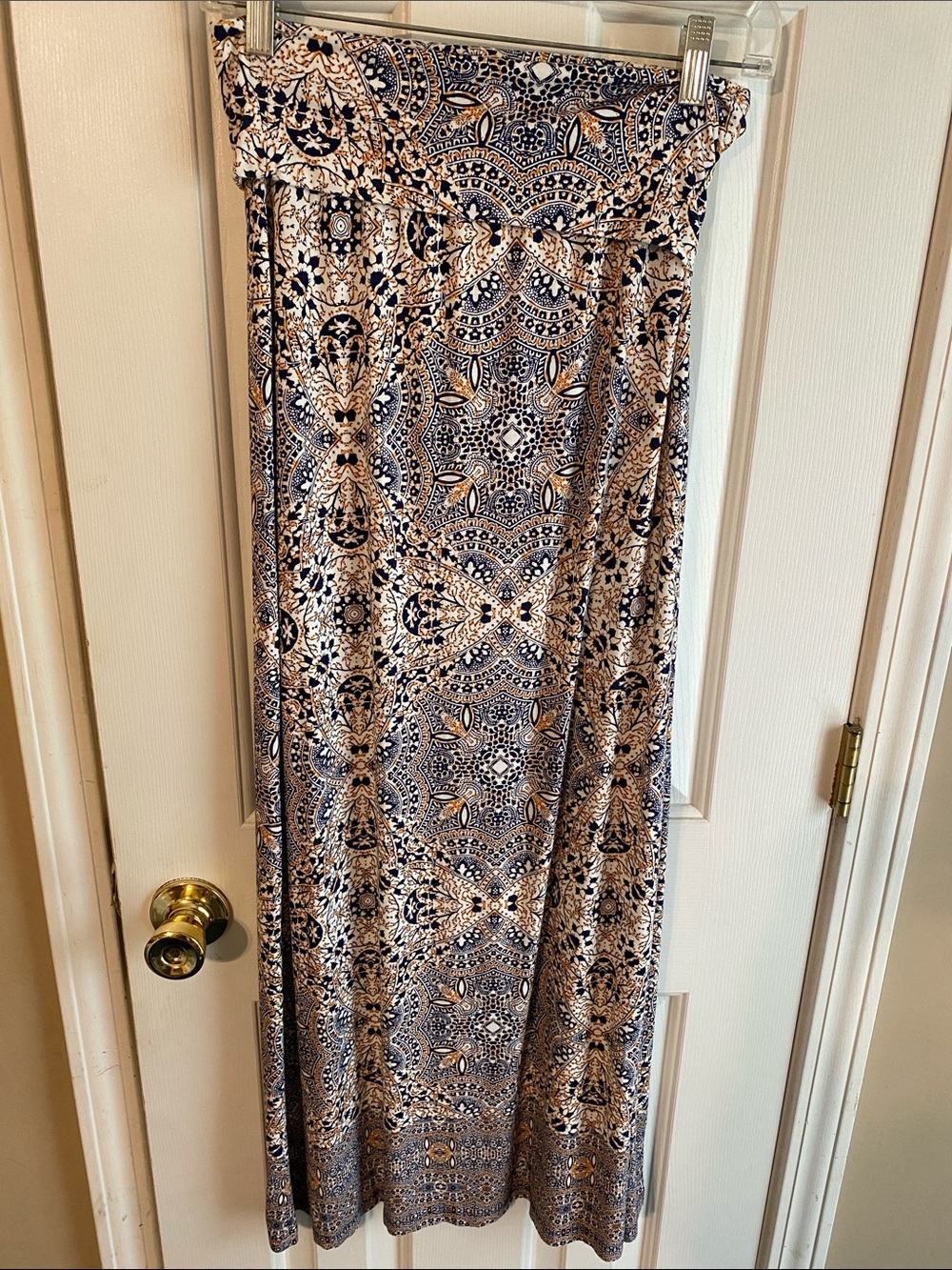 Artisan NY Size Small Navy/Orange Multi Color Maxi Skirt